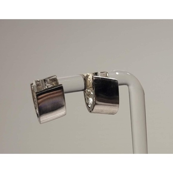 Sterling Silver 925 Huggie Hoop Small Earrings Modern Minimalist Classic - Picture 3 of 8